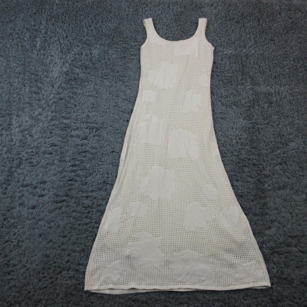 Z Supply Dress Womens M White Crochet Floral Maxi Tank Scoop Neck Lined NWT - Picture 14 of 16